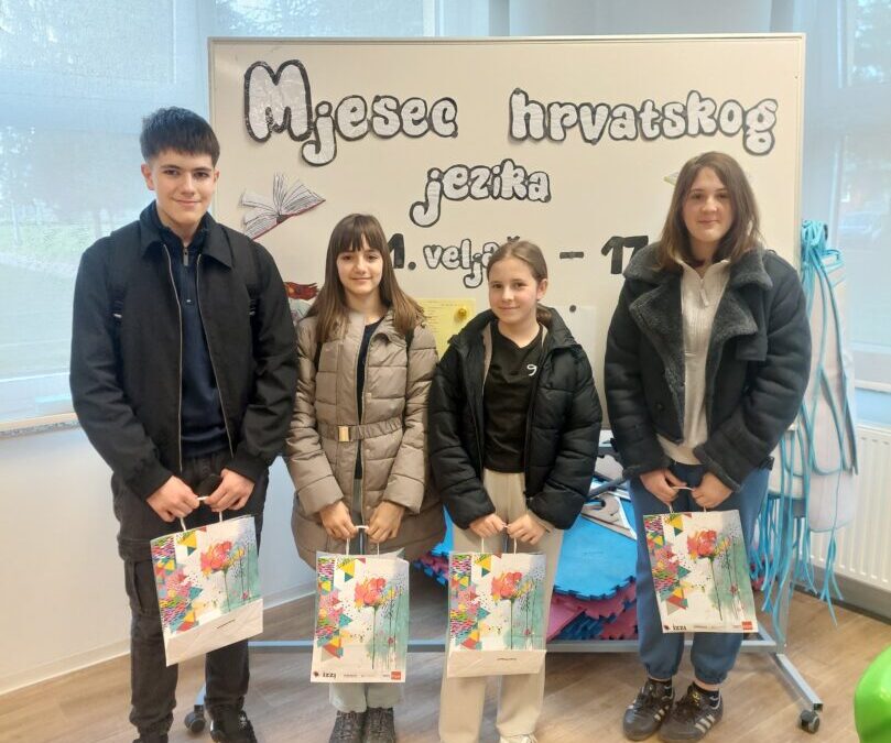 Mladi jezikoslovci naše škole na 2. međuškolskom kvizu „Volim hrvatski”