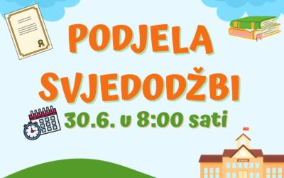 Obavijest o podjeli svjedodžbi
