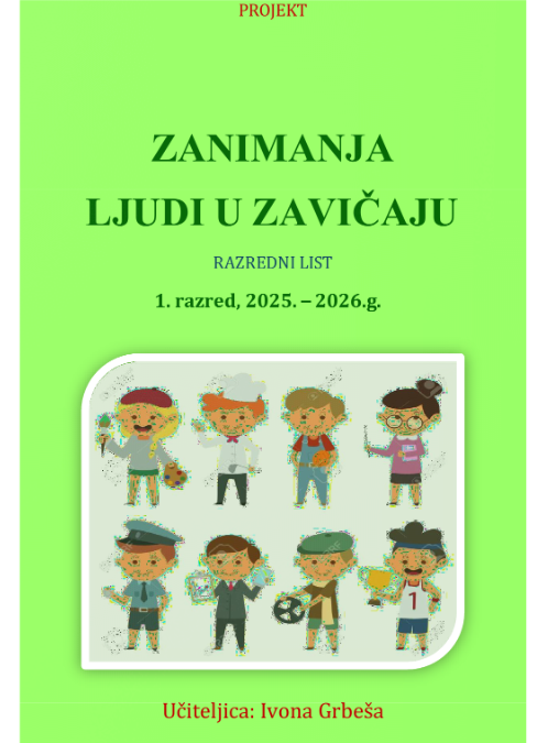 Upoznajmo zanimanja u 1. razredu